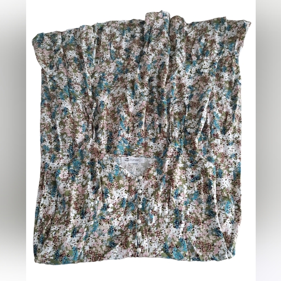 Cupshe Large Floral Pearl Button Spaghetti Strap Dress - Picture 3 of 17